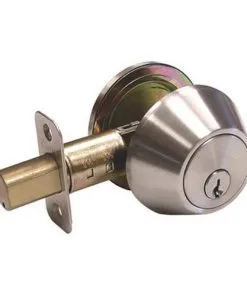 Deltana 7301KA2-15 Home Series HD Single Cylinder Deadbolt With Round Rosette Keyed Entry Satin Nickel