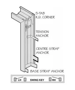 Daybar DB16 3068 RH Standard Duty Door Frame, 5-5/8" Jamb Depth