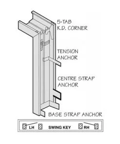 Daybar DB16 3068 LH Standard Duty Door Frame, 5-7/8" Jamb Depth