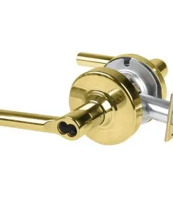 Schlage Commercial Schlage ALX50B 8BY 605 Grade 2 Office Cylindrical Lock With Field Selectable Vandlgard, Broadway Tactile Lever, SFIC Less Core, Bright Brass Finish, Non-handed Bright Brass