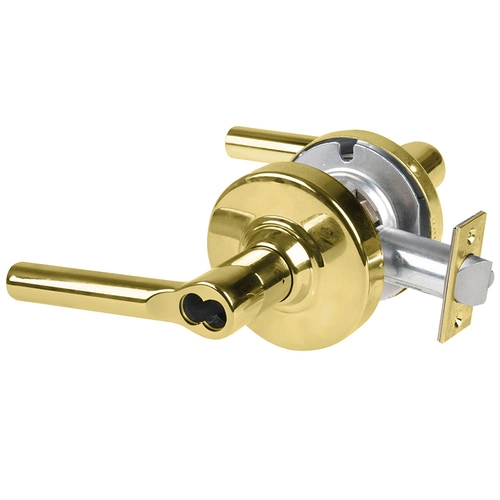 Schlage Commercial Schlage ALX50B 8BY 605 Grade 2 Office Cylindrical Lock With Field Selectable Vandlgard, Broadway Tactile Lever, SFIC Less Core, Bright Brass Finish, Non-handed Bright Brass 1 Schlage Commercial Schlage ALX50B 8BY 605 Grade 2 Office Cylindrical Lock With Field Selectable Vandlgard, Broadway Tactile Lever, SFIC Less Core, Bright Brass Finish, Non-handed Bright Brass