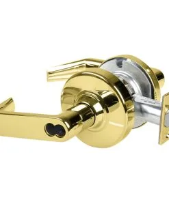 Schlage Commercial Schlage ND80JD RHO 605 ND Series Storeroom Large Format Less Core Rhodes With 13-247 Latch 10-025 Strike Bright Brass Finish