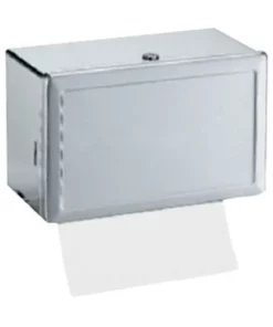 Bobrick B263 Surface Mounted Paper Towel Dispenser With Top Cylinder Lock For 400 Single Fold Satin Stainless Steel Finish