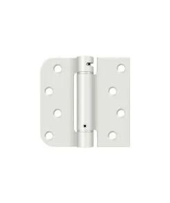 Deltana DSH4SR5USPW-LH 5/8" Radius UL Listed Square Corner Mortise Spring Hinge Left Handed W/Square & Radius Corner Prime Coat