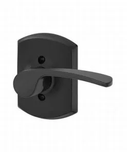Schlage Residential F170 MER 622 GRW RH Right Hand Merano Lever With Greenwich Rose Half Dummy Matte Black Finish