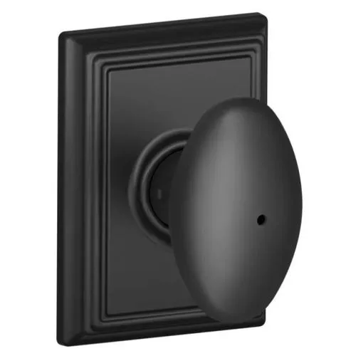 Schlage Residential F40 SIE 622 ADD Siena Knob With Addison Rose Privacy Lock With 16080 Latch And 10027 Strike Matte Black Finish 1 Schlage Residential F40 SIE 622 ADD Siena Knob With Addison Rose Privacy Lock With 16080 Latch And 10027 Strike Matte Black Finish