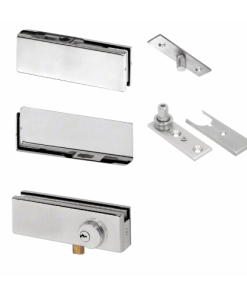 CR Laurence CRL PHA1LBS Brushed Stainless North American Patch Door Kit - With Lock