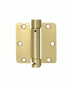 CR Laurence CRL S3544 3-1/2" X 3-1/2" Dull Brass Heavy-Duty Spring Hinge - 1/4" Radius