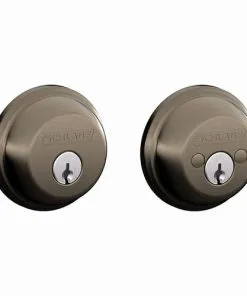 Schlage Residential B62 620 12-287 KA4 Grade 1 Double Cylinder Deadbolt, Conventional Cylinder, Triple Option Latch, Round Corner Strike With Reinforcer, Keyed Alike, Satin Nickel Plated Blackened Satin Relieved CC Satin Nickel Plated Blackened Satin Relieved CC