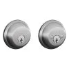 Schlage Residential B62 626 12-287 KD One-Sided Deadbolt Deadlock, Triple Option Latch, Round Corner Strike With Reinforcer, Keyed Different, Satin Chrome Satin Chrome