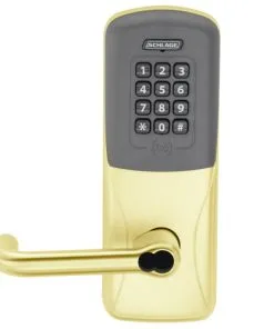 Schlage Electronics CO200CY40PRKTLR605BRH Electric Cylindrical Lock Bright Brass